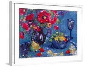 Still Life with Blue Glass, 1999-Sylvia Paul-Framed Giclee Print