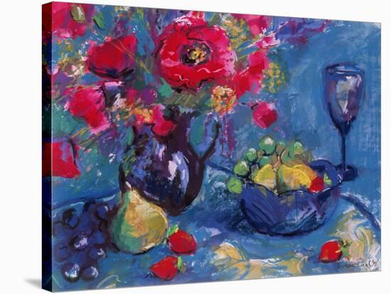 Still Life with Blue Glass, 1999-Sylvia Paul-Stretched Canvas