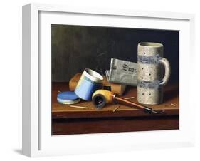 Still-Life with Blue Tobacco Box, 1878-William Michael Harnett-Framed Giclee Print