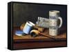 Still-Life with Blue Tobacco Box, 1878-William Michael Harnett-Framed Stretched Canvas