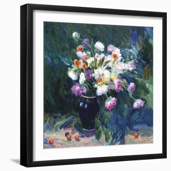 Still Life with Blue Vase-Malva-Framed Giclee Print