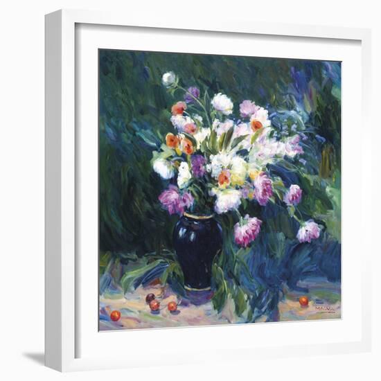 Still Life with Blue Vase-Malva-Framed Giclee Print