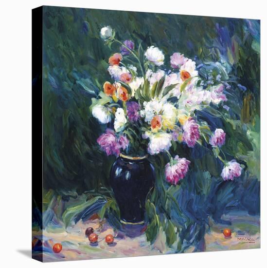 Still Life with Blue Vase-Malva-Stretched Canvas