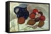 Still life with blue, white spotted jar (II). 1906-Paula Modersohn-Becker-Framed Stretched Canvas
