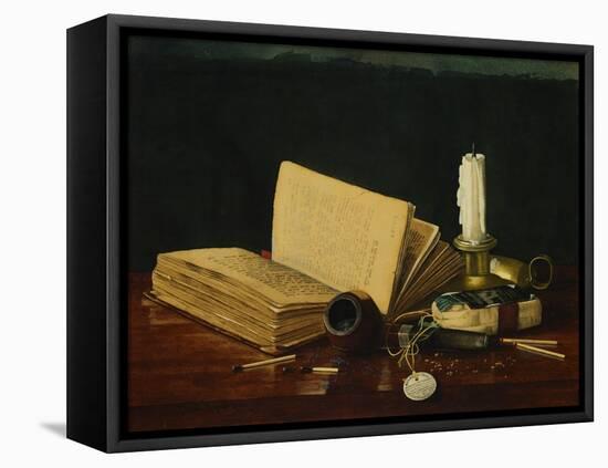 Still Life with Book and Pipe by Claude Raguet Hirst-Geoffrey Clements-Framed Stretched Canvas