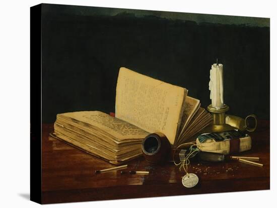 Still Life with Book and Pipe by Claude Raguet Hirst-Geoffrey Clements-Stretched Canvas