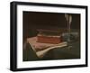 Still Life with Book, Papers and Inkwell, 1876-François Bonvin-Framed Giclee Print