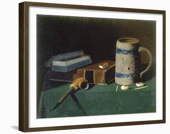 Still life with book, pipe and beer mug-John Prederick Peto-Framed Giclee Print