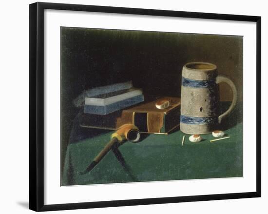 Still life with book, pipe and beer mug-John Prederick Peto-Framed Giclee Print