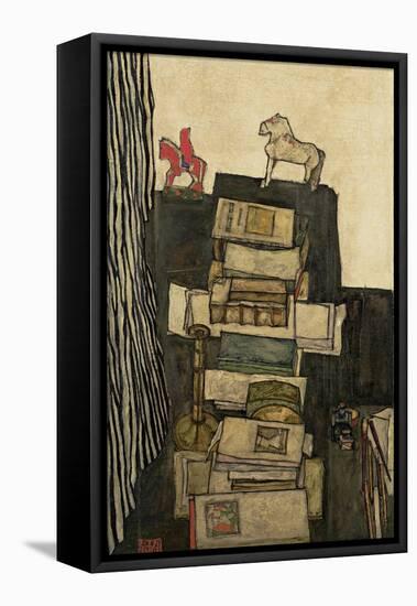 Still Life with Books, 1914-Egon Schiele-Framed Stretched Canvas