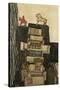 Still Life with Books, 1914-Egon Schiele-Stretched Canvas