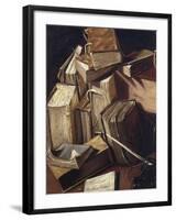 Still Life with Books-Charles Emmanuel Bizet-Framed Giclee Print