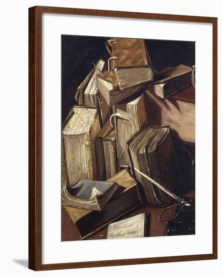 Still Life with Books-Charles Emmanuel Bizet-Framed Giclee Print