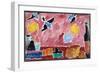 Still Life with Bottle, Bread and Red Wallpaper with Swallows-Alexej Von Jawlensky-Framed Giclee Print