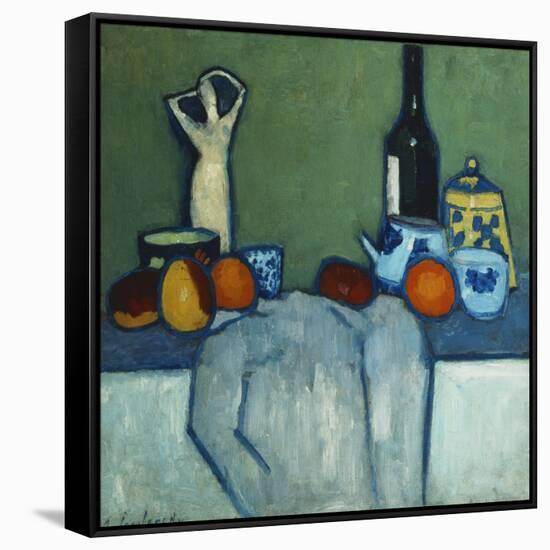 Still Life with Bottle, Fruit and Figure-Alexej Von Jawlensky-Framed Stretched Canvas