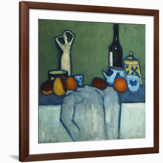 Still Life with Bottle, Fruit and Figure-Alexej Von Jawlensky-Framed Giclee Print