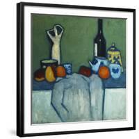 Still Life with Bottle, Fruit and Figure-Alexej Von Jawlensky-Framed Premium Giclee Print