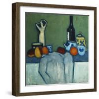 Still Life with Bottle, Fruit and Figure-Alexej Von Jawlensky-Framed Giclee Print