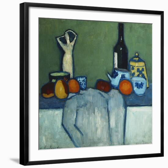 Still Life with Bottle, Fruit and Figure-Alexej Von Jawlensky-Framed Giclee Print