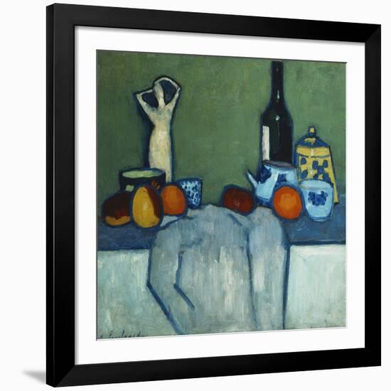 Still Life with Bottle, Fruit and Figure-Alexej Von Jawlensky-Framed Giclee Print