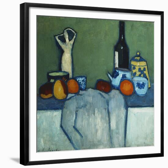 Still Life with Bottle, Fruit and Figure-Alexej Von Jawlensky-Framed Giclee Print