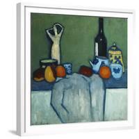 Still Life with Bottle, Fruit and Figure-Alexej Von Jawlensky-Framed Giclee Print