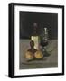 Still Life with Bottle, Glass, and Lemons, 1867-9-Paul Cezanne-Framed Giclee Print