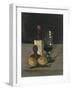 Still Life with Bottle, Glass, and Lemons, 1867-9-Paul Cezanne-Framed Giclee Print