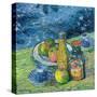 Still Life with Bottles and Fruit. Dated: 1900. Dimensions: overall: 48 x 49.2 cm (18 7/8 x 19 3...-Alexej von Jawlensky-Stretched Canvas