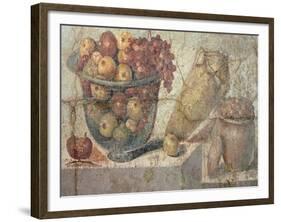 Still Life with Bowls of Fruit and Wine-Jar, from the "Casa Di Giulia Felice"-null-Framed Giclee Print