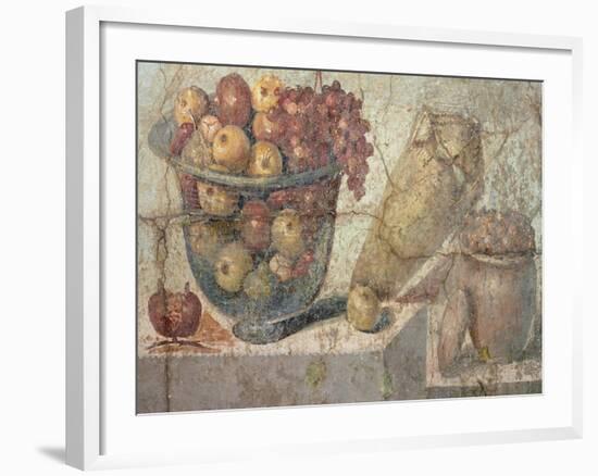 Still Life with Bowls of Fruit and Wine-Jar, from the "Casa Di Giulia Felice"-null-Framed Giclee Print