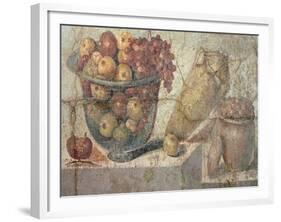 Still Life with Bowls of Fruit and Wine-Jar, from the "Casa Di Giulia Felice"-null-Framed Giclee Print