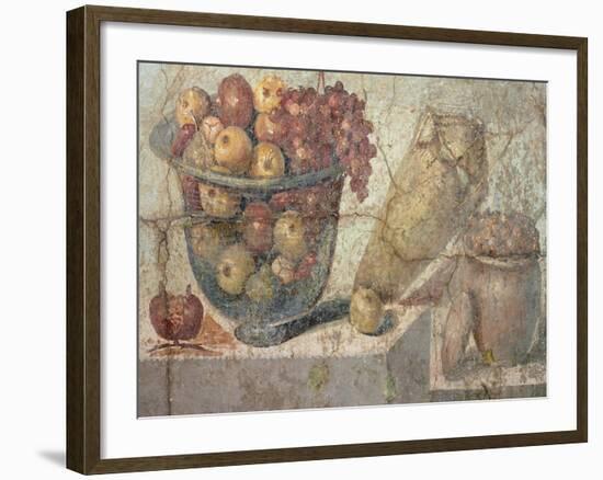 Still Life with Bowls of Fruit and Wine-Jar, from the "Casa Di Giulia Felice"-null-Framed Giclee Print