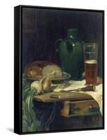 Still-Life with Bread and Beer-Ludwig Eibl-Framed Stretched Canvas