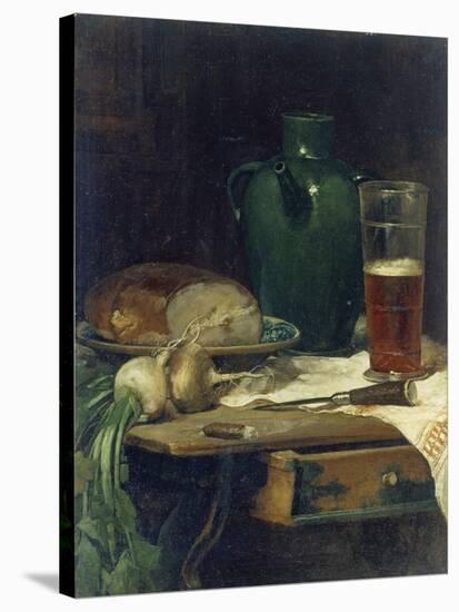 Still-Life with Bread and Beer-Ludwig Eibl-Stretched Canvas