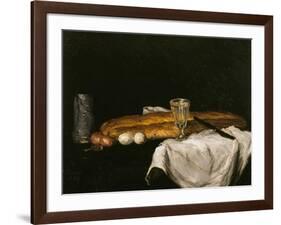 Still Life with Bread and Eggs, 1865-Paul Cézanne-Framed Giclee Print