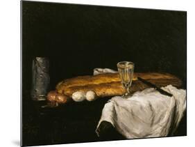 Still Life with Bread and Eggs, 1865-Paul Cézanne-Mounted Giclee Print