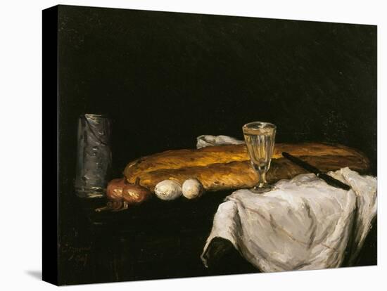 Still Life with Bread and Eggs, 1865-Paul Cézanne-Stretched Canvas