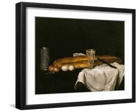 Still Life with Bread and Eggs, 1865-Paul Cézanne-Framed Giclee Print