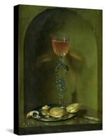 Still Life with Bread and Wine Glass-Isaac Luttichuys-Stretched Canvas