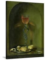 Still Life with Bread and Wine Glass-Isaac Luttichuys-Stretched Canvas