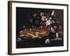 Still Life with Bread, Biscuits and Flowers-Giuseppe Recco-Framed Giclee Print