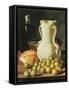 Still Life with Bread, Greengages and Pitcher-Luis Egidio Melendez-Framed Stretched Canvas