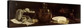 Still Life with Brie, 1863-Francois Bonvin-Stretched Canvas