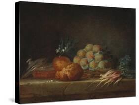 Still Life with Brioche, Fruit and Vegetables, 1775-Anne Vallayer-coster-Stretched Canvas