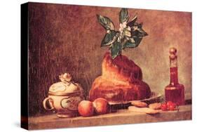 Still Life with Brioche-Jean-Baptiste Simeon Chardin-Stretched Canvas