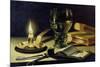 Still-Life with Burning Candle, 1627-Pieter Claesz-Mounted Giclee Print