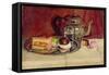 Still Life with Cakes and a Silver Teapot-Pericles Pantazis-Framed Stretched Canvas