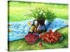 Still-Life With Camomiles And A Strawberry-balaikin2009-Stretched Canvas