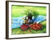 Still-Life With Camomiles And A Strawberry-balaikin2009-Framed Art Print